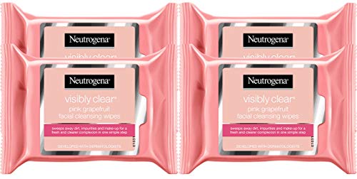 Neutrogena Visibly Clear Pink Grapefruit Cleansing Wipes (Quantity of 4)