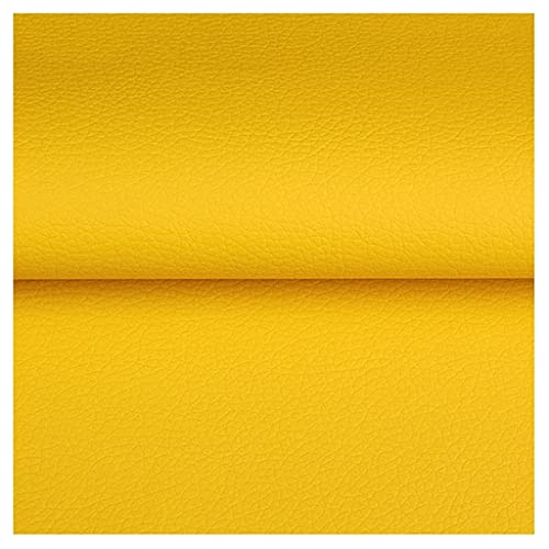 Tissu en cuir synthétique jaune d'ameublement, vinyle PU souple pour revêtement canapé et sac