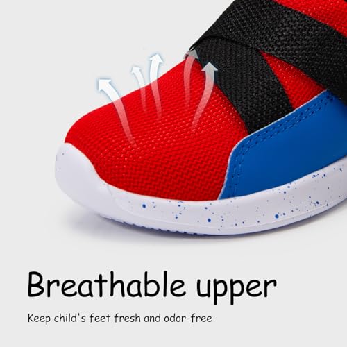 SKYWHEEL Toddler Tennis Shoes Boys Girls Barefoot Slip On Shoes Kids Lightweight Breathable Sports Sneakers for Walking Running4