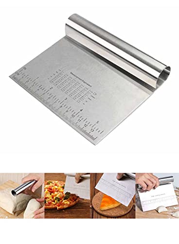 Image of Cake Decor Stainless Steel Small Dough Scrapper with Stainless Steel Handle - 14 cm