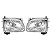 HECASA Pair Headlights w/Bulbs Compatible with 2001-2004 Toyota Tacoma Halogen Headlamp Front Light Clear Lens Black Housing Replacement for 8111004110 8115004110 TO2503136 TO2502136 Left&Right Side