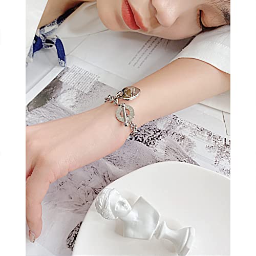 Image of JUPPE Silver Titanium Steel Engraved Bracelet Personalized Proverbs 4:23 Bangle Gift for Women Girls
