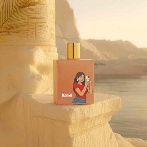 Image of GLAM Woman Perfume 100ml | Bella Vita EDP for Women | Long Lasting Scent with Orange Peel, Rose & Vanilla | Personalized Name & Cartoon Artwork Bottle
