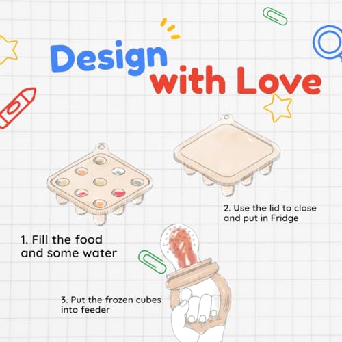 WeSweet Fruchtsauger Baby | Silikon Futterspender für Babynahrung und Gefriertablett für Babynahrung, Milch-Eis am Stiel, zur Linderung des Zahnens von Babys, Schnuller zum Selbstfüttern (Cat Purple)