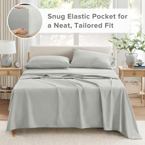 Image of Comfort Spaces 100% Cotton Percale Sheets King Extra Deep Pocket, 4 Pcs