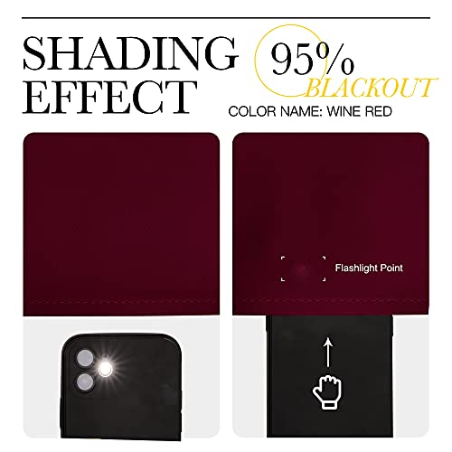 Image of NICETOWN Blackout Curtains for Bedroom, Window Room Darkning Curtains /Drapes, Cold and Heat Reduction Curtains for Kitchen Living Room (Wine Red, 2 Panels, W42 x L63 inches)