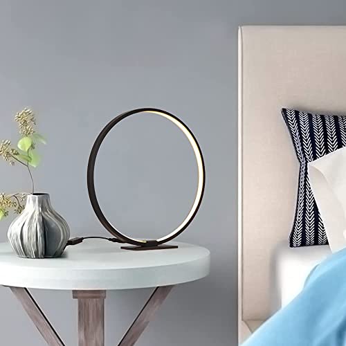 Masivel BLT896/1SBK Modern Circle Table Lamp Led Warm Light Nightstand Lamp Black Bedroom Lamp thumb #7