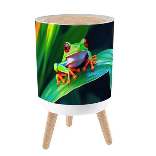 Caneca de basura plástica redonda 7L con tapa verde