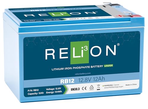 RELiON RB12 | 12V 12Ah | LiFePO4 Lithium-ion Battery | F2 Termina...