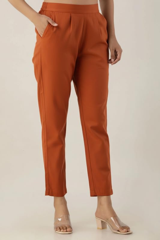 Image of Regular Fit Cotton Woman Trousers Pants Kurti Pant Casual Daily Formal Office Use