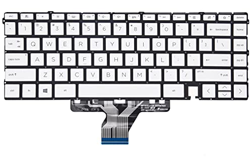 Ersatz-Tastatur für HP Envy X360 15-ES 15T-ES 15M-ES 15-EP 15M-EU Series Laptop mit Hintergrundbeleuchtung US-Layout, Natursilber Cover