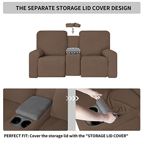 Image of Easy-Going 1 Piece Reclining Loveseat with Middle Console Slipcover