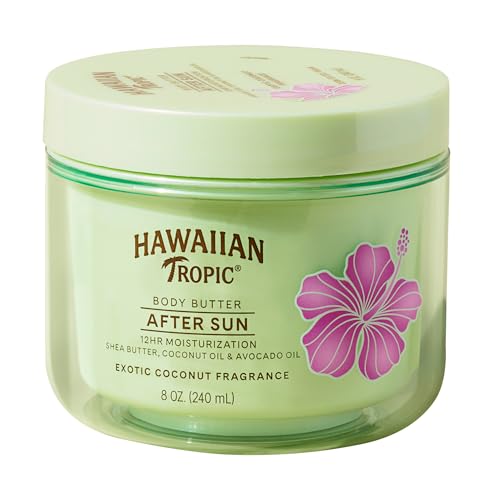 Hawaiian Tropic After Sun Body Butter with Coconut Oil, 8 oz, After Sun Lotion, After Sun Moisturizer, Coconut Body Butter, After Sun Care, After Sun Skin Care, 8 oz