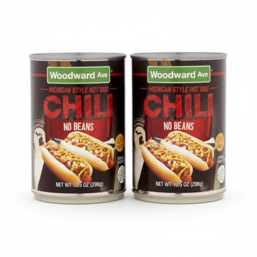 Woodward Ave Hot Dog Chili No Beans, 10.5 Oz (Pack of 2) | Michigan Style | Made in Michigan