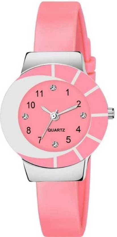 QALIBA Analog Watch - for Girls Dial Pink Round Shape Dial Wrist & Women with Silicon Straps (B0CHPH71GZ) Amazon Price History, Amazon Price Tracker