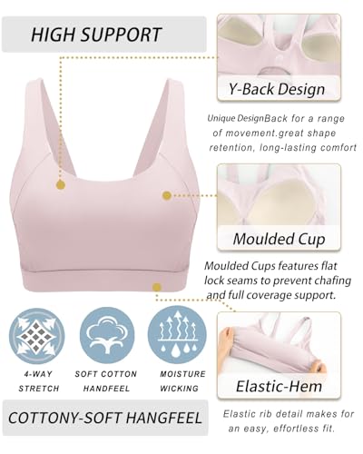 Image of RUNNING GIRL Sports Bra for Women High Support, Molded Cup High Impact Sports Bras for Women with Sewn in Pads