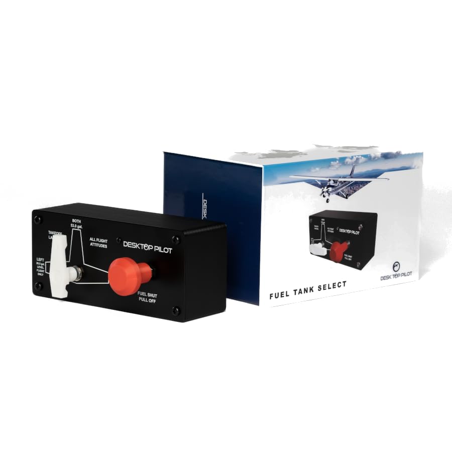 Black 3-Position Fuel Tank Select, Push Button Switch, Hinge Lever Actuator, Manual Operation