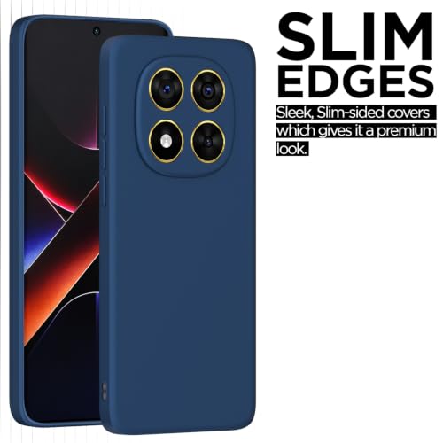 Image of Outlouders Back Cover for Poco X7 5G | Camera Protection | Durable Soft Matte Silicone Bumper Case (Blue)