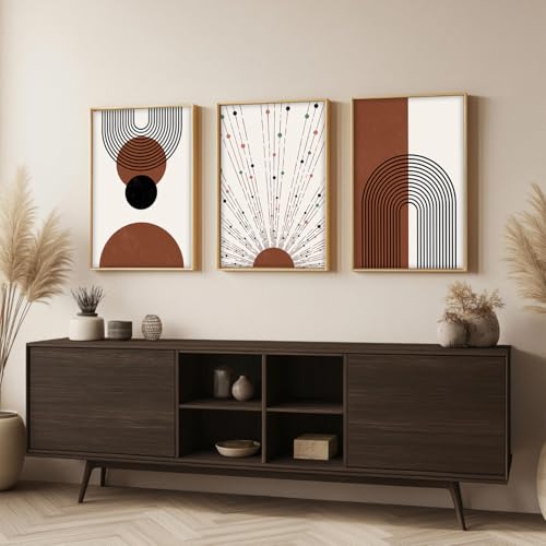 Image of BANGERZ Wall Art Painting Boho Artwork Living Room and Bedroom Frames Decor, Office and Framed Hotel Decoration Big Size Set of 3 (Artwork 5, 19x25 inch)