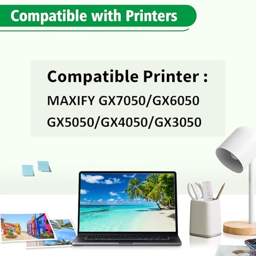 FANSHENG GI56 GI-56 Tinte kompatibel mit Canon GI 56 Tintenfehlflaschen für MAXIFY GX7050 GX6050 GX5050 GX4050 GX3050 Drucker 7700 Seiten (4 Pack Schwarz/Cyan/Magenta/Gelb)