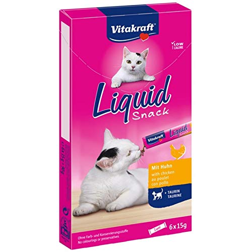 Vitakraft – Líquido Snck al pollo – Taurina para gato 90 g – Lote de 4
