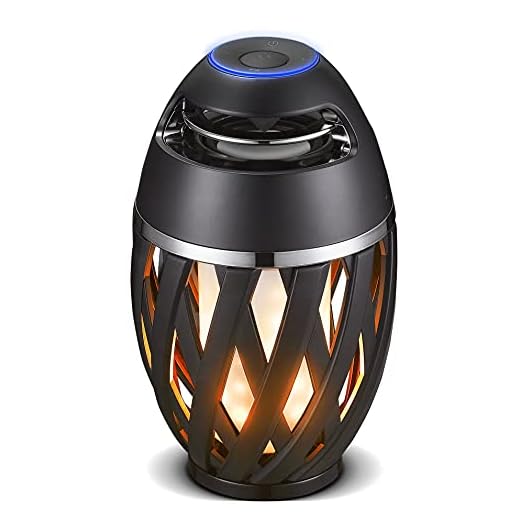 Luceco LED Bluetooth Flame Speaker, USB Charged, IP65 Rated, Black