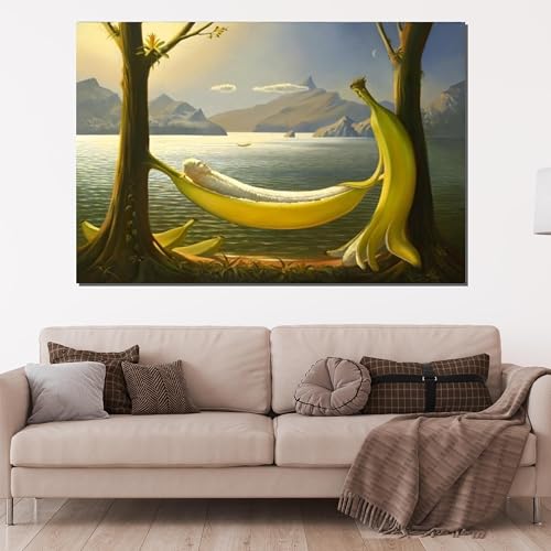 Tableau sur toile Rêve de bateau banane TONGYINLI 20x30 cm décoration murale de paysage surréaliste