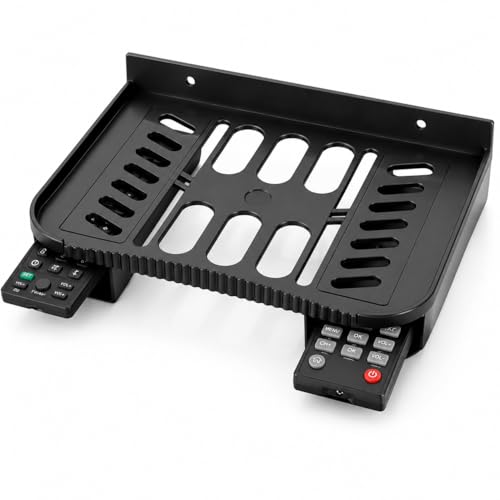 Image of Set Top Box Stand Wall Mount Shelf for WiFi Router, DTH Setup Box Holder, Remote Organizer Rack, Plastic Wall Shelf for TV Accessories, Router, CCTV DVR & Gaming Accessories (Black)