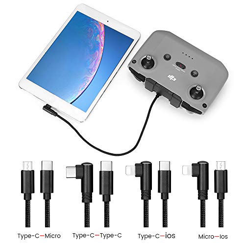 Behorse Micro USB to iOS Remote Controller Cable for DJI Mavic Mini/Mavic Pro/Mavic Air/Mavic 2 Pro/Zoom/Spark Nylon Braised Extension Cable Controller to Phone Tablet - Thumbnail 4
