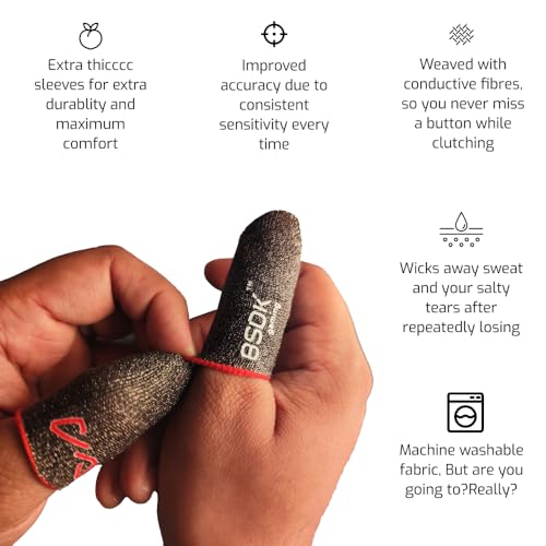 Image of World's Most Durable Thumbsleeve /Fingersleeve | BSDK Gaming Thumb & Finger Sleeve for Mobile Game| 4 Pieces |Metal Box | Made for PUBG, CODM and Freefire