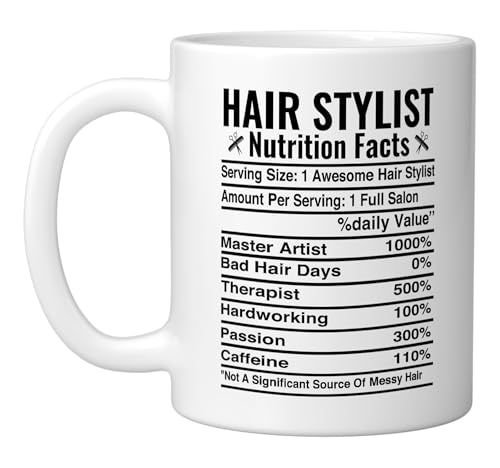 Taza de cerámica para peluquero de 11 onzas blanca miniatura 1