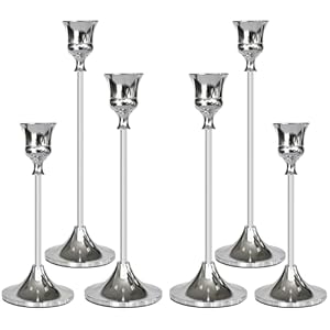 Candlestick Holders Silver, 6 Packs Taper Candle Holder for Candlesticks, Candle Sticks Holder Decor for Home Decor