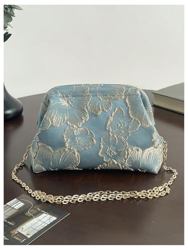 GORGLITTER Women's Evening Bags Wedding Clutch Purse Party Formal Cocktail Floral Satin Clutches Handbag4