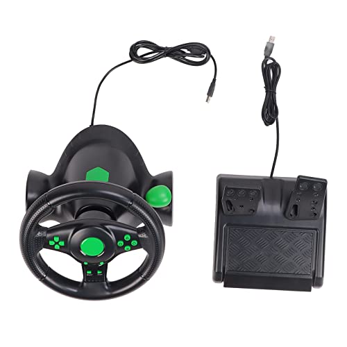 Juegos Ps4 Hoopoocolor Volante de Juego 4 en 1, Volante USB de Coche Vibrador con Pedal, Giratorio 180 °, con Ventosas, para PS4,...