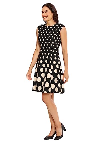 Image of London Times Womens Dresses Cap Sleeve Fit and Flare - Elegant Summer Cocktail Graduation Garden Party Wedding Guest Dress