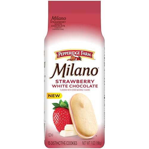 Pepperidge Farm Milano White Chocolate Strawberry Cookies, 7 Oz Bag