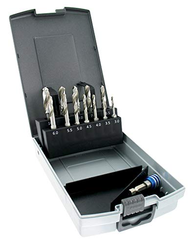 TIVOLY 11437070001 Set of 12 HSS Drill Bits 6.35mm Shank Fhx12 Hexa, Contains Diameter 3 to 7 mm per 1/2+8+9+10 mm