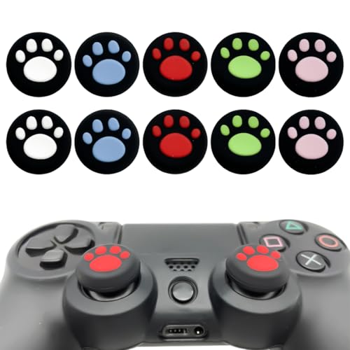 KGDUYC Joystick-Kappen für PlayStation 4 Daumen-Stick-Griffkappen, Controller-Aufsatz sorgen für besseren Halt und Schutz der Schläger (10er-Set)