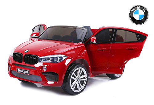 RIRICAR BMW X6 M Coche eléctrico para niños, 2 x 120W, Rojo Pintado, Dos Asientos de Cuero,...