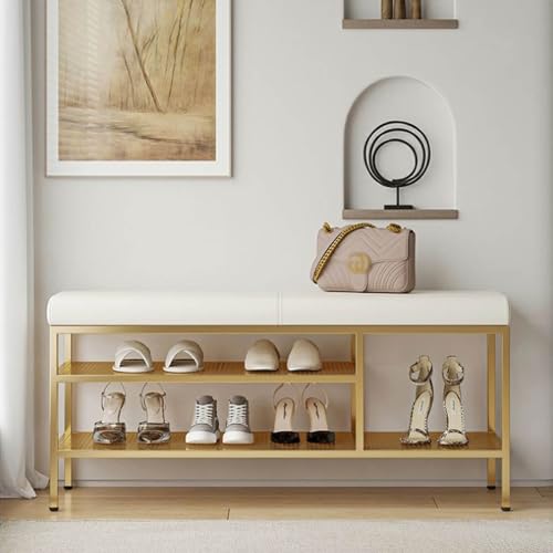 Banc de rangement à chaussures durable pour couloir et chambre à coucher