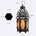 DECORKEY Set of 2 Vintage Large Decorative Moroccan Candle Lantern, 12.8’’ Metal Hanging&Tabletop Lantern Candle Holder Decor, Christmas Decorations Indoor Outdoor Patio (Amber) Ramadan Decorations