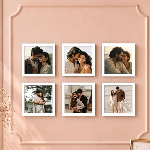 Image of Art Street Decorative Premium Set of 6 Individual Wall Hanging Picture Frame for Home, Living Room, Study Room Decor & Office Decor(5 inch X 5 inch Picture Size) - White