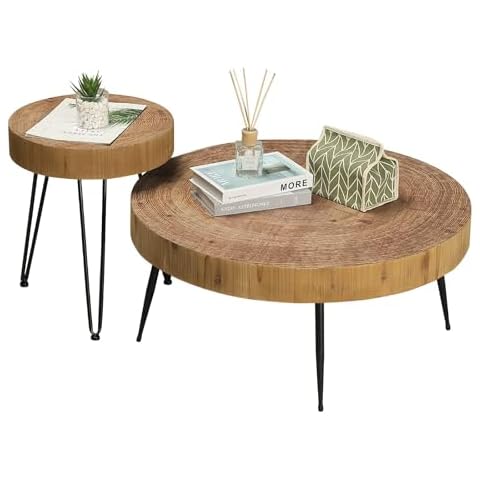 RUSTOWN Farmhouse Round Coffee Table Set Cover