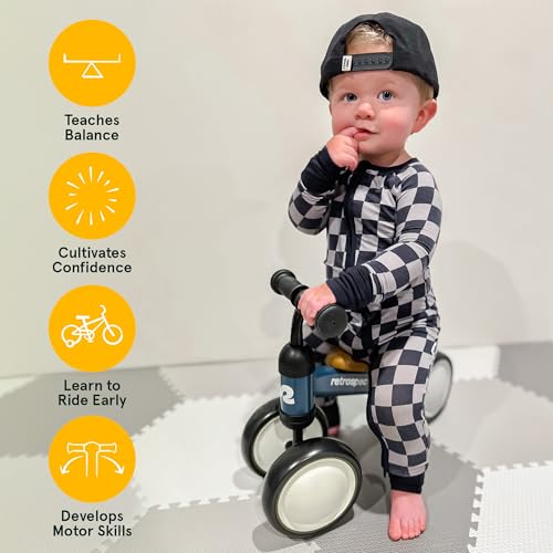 Image of Retrospec Cricket Baby Balance Bike, 4-Wheel Ride-On Toy for Ages 12-24 Months - First Bike & Toddler Bike for 1 Year Old Boys & Girls, First Birthday Gift