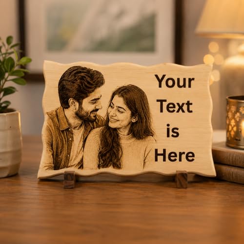 Image of Customized Personalised Engraved Wooden Photo Frame For Gift, All Shapes and Sizes for Everyone (ZigZag-6x9)