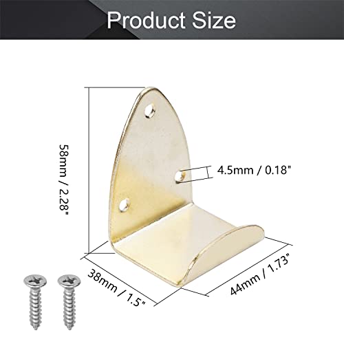 Image of Picture Photo Frame with Hook Metal Brace Bracket Hanger Gold Tone 38 x 44 x 58mm /1.50 x 1.73 x 2.28-inch (L x W x H) Large 10pcs