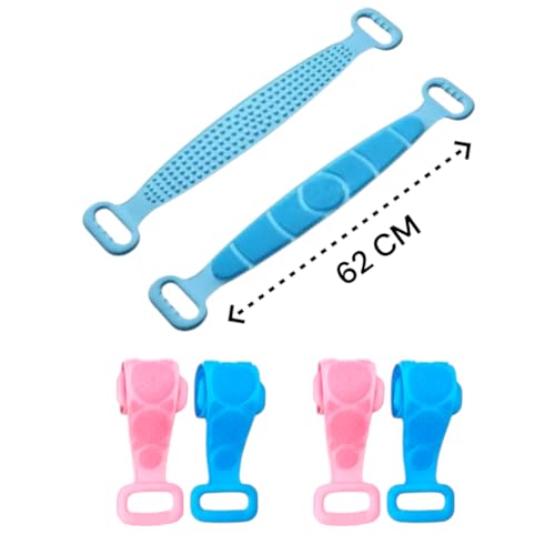 Esponja Faixa Lava Esfregar Esfoliar Costas Pe Mao Silicone ART HOUSE (AZUL)