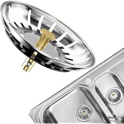 Tapon Rejilla Fregadero Rseuphiee 2 Pieza Cocina Colador de Fregadero, Ø77 mm, Colador Fregadero Inoxidable, Tapon Fregadero Cocina, colador Drenaje fregaderos Cocina, Filtro Fregadero Evita la obstrucción del desagüe