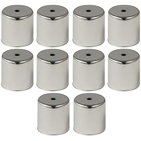 JanJean 10Pcs Metal Candle Cups Grommets Standard Tapered Wax Candles Votive Pegs Tea Light Holder Flat for Candlestick Lamp Candle Making Projects Silver E One Size Cover