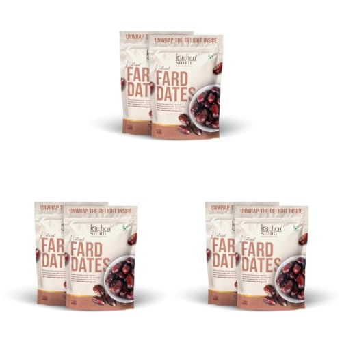 Image of KitchenSmith Fard Dates - Pack of 6 (400gm Each) | Omani Fard Dates No Preservatives & Added Sugar | High Fibre | Energy Health Snacks | Premium Khajoor